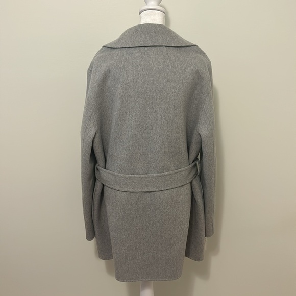 Theory Belt Overlay DF Cashmere Wool Blend Jacket In Melange Grey New Size Large - Picture 8 of 14
